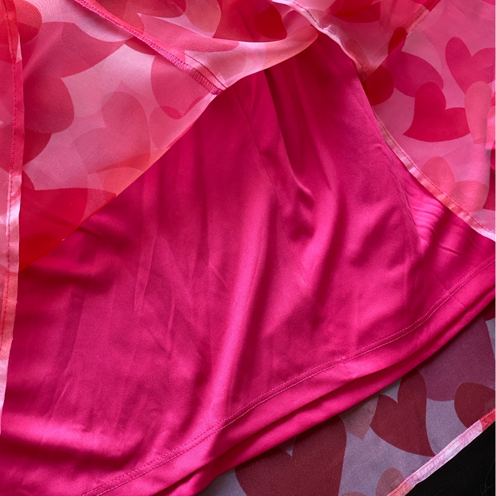 Her Destiny Red & Pink Hearts Sheer‎ Women’s Skirt Size L - Picture 8 of 10